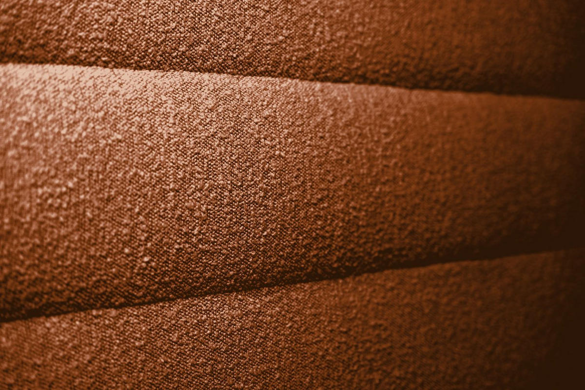 KOPFTEIL Modell Linien – Terrakotta-Bouclé-Stoff 180 cm - Beige/Terracotta, Holz (180/120/10cm) - Sommeil de Plomb