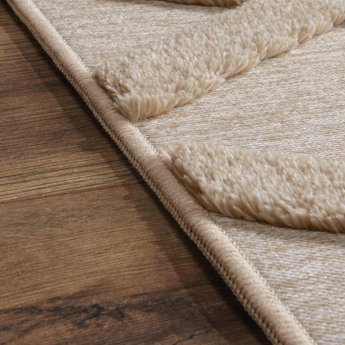 FLACHWEBETEPPICH Skandinavisch Dunkelcreme Beige 80 x 150 cm - Creme, Kunststoff (80/150cm) - TT Home