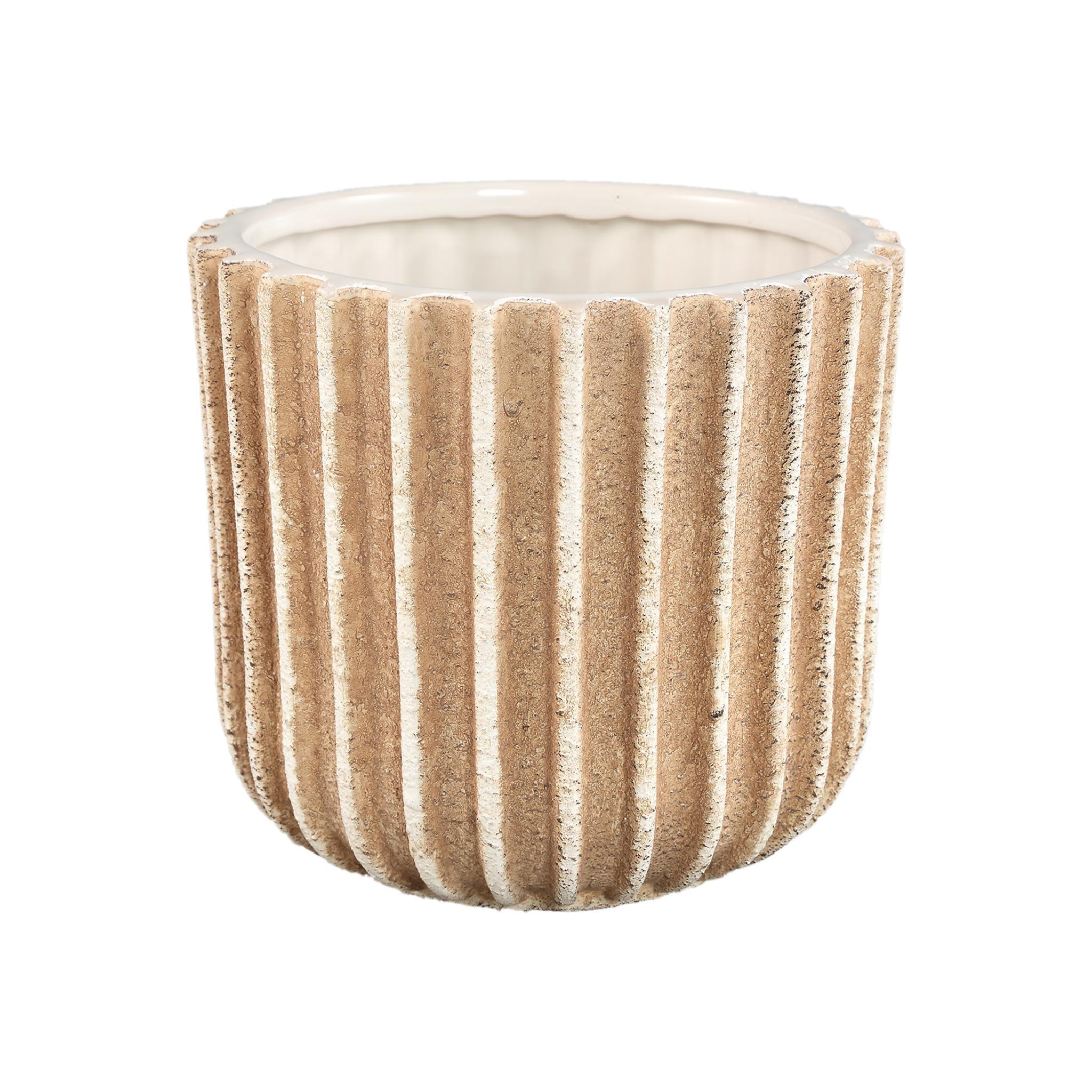 TOPF Ghada Braun 18/18/16cm - Braun, Keramik (16cm) - PTMD Collection