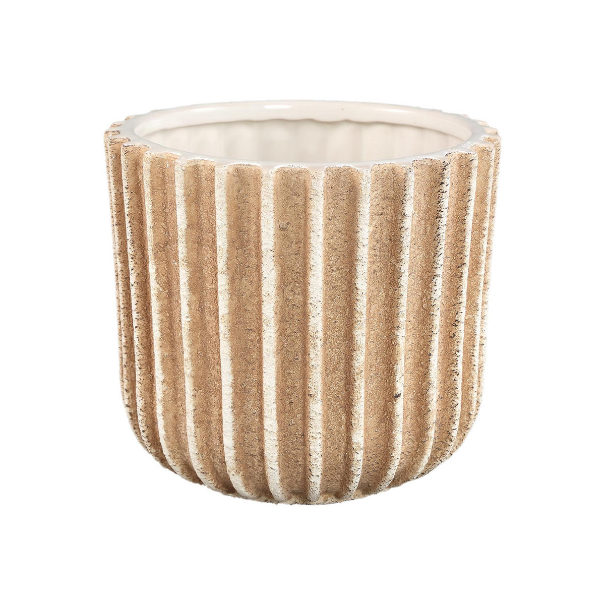 TOPF Ghada Braun 18/18/16cm - Braun, Keramik (16cm) - PTMD Collection