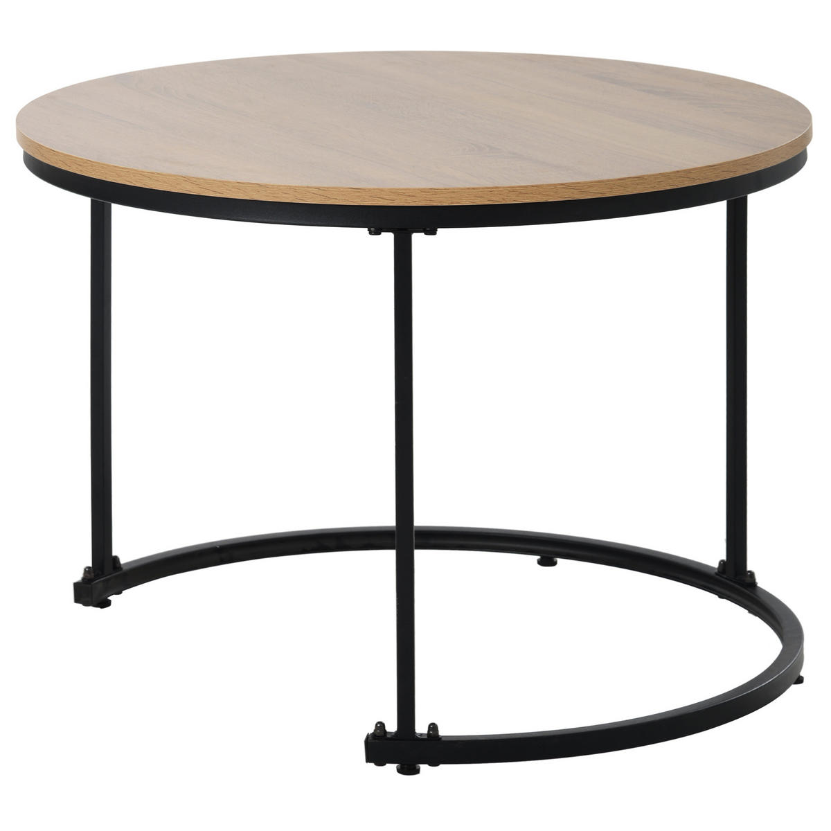 COUCHTISCH-SET aus MDF 50x70,5 cm und 45,5x44 cm Eichefarben, nestbar mit Metallgestell und pflegeleichter Oberfläche - Naturfarben, Holzwerkstoff (70.5/70.5/50cm) - Modfu