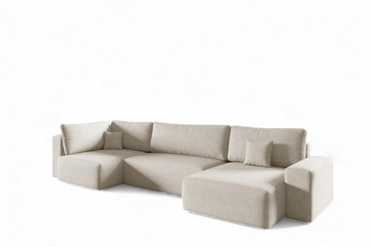 WOHNLANDSCHAFT Arona Xl - Creme, Holzwerkstoff/Textil (397/70/148cm) - Fun Möbel