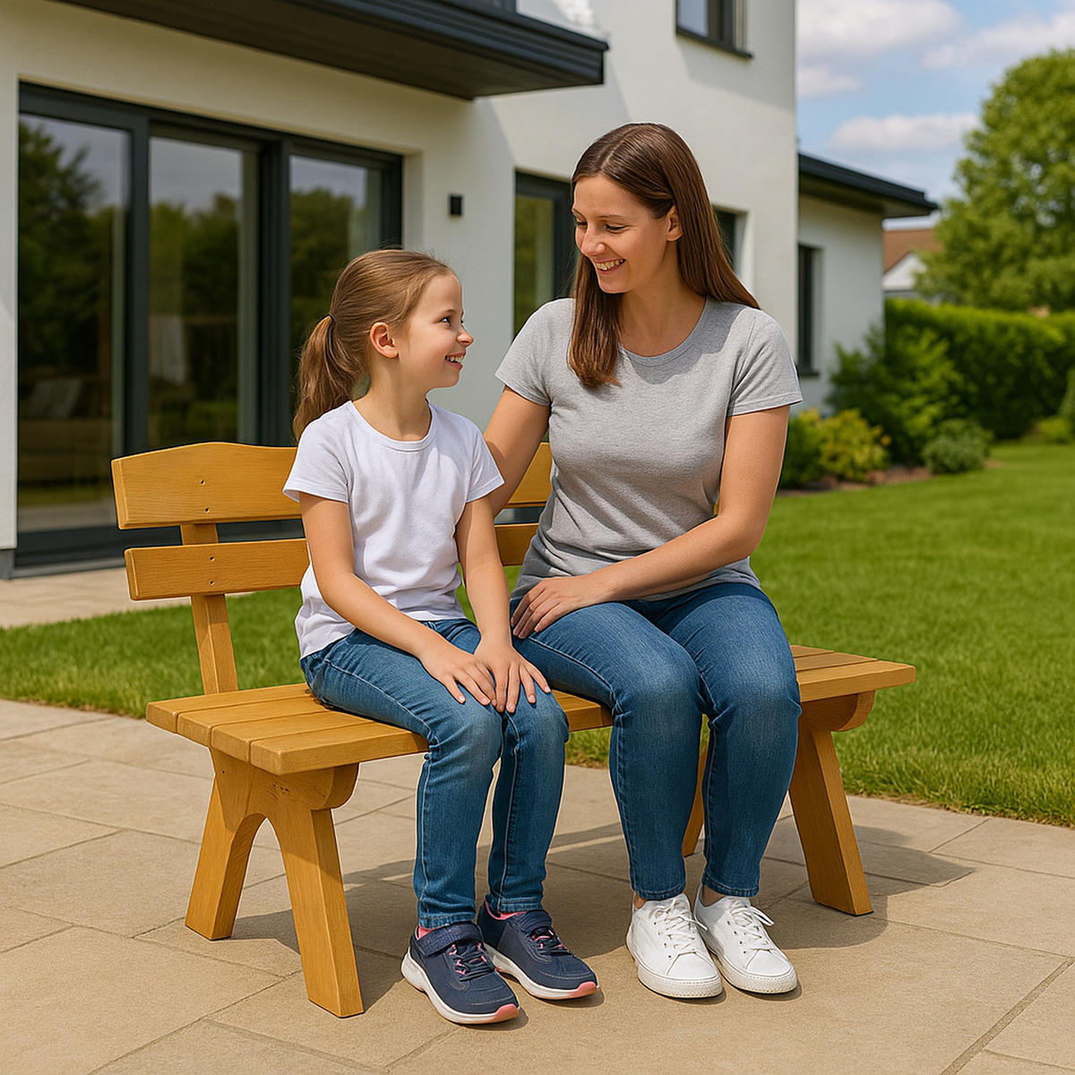 GARTENBANK Drieburg 2-Sitzer 120cm aus Kiefer massiv - Braun, Holz (120/82/60cm) - TPFGarden