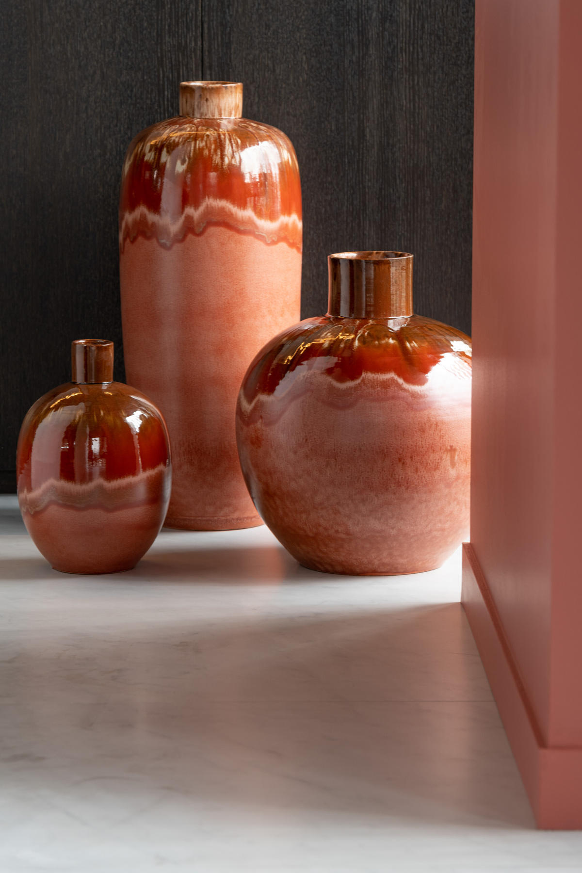 VASE ALINE - Töpferei - Rot - L - Ø 34 cm - Rot, Keramik (89cm) - J-Line