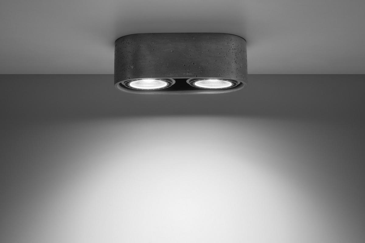 DECKENLEUCHTE Betonoptik Grau - Grau, Stein (27/14/10cm) - Sollux Lighting