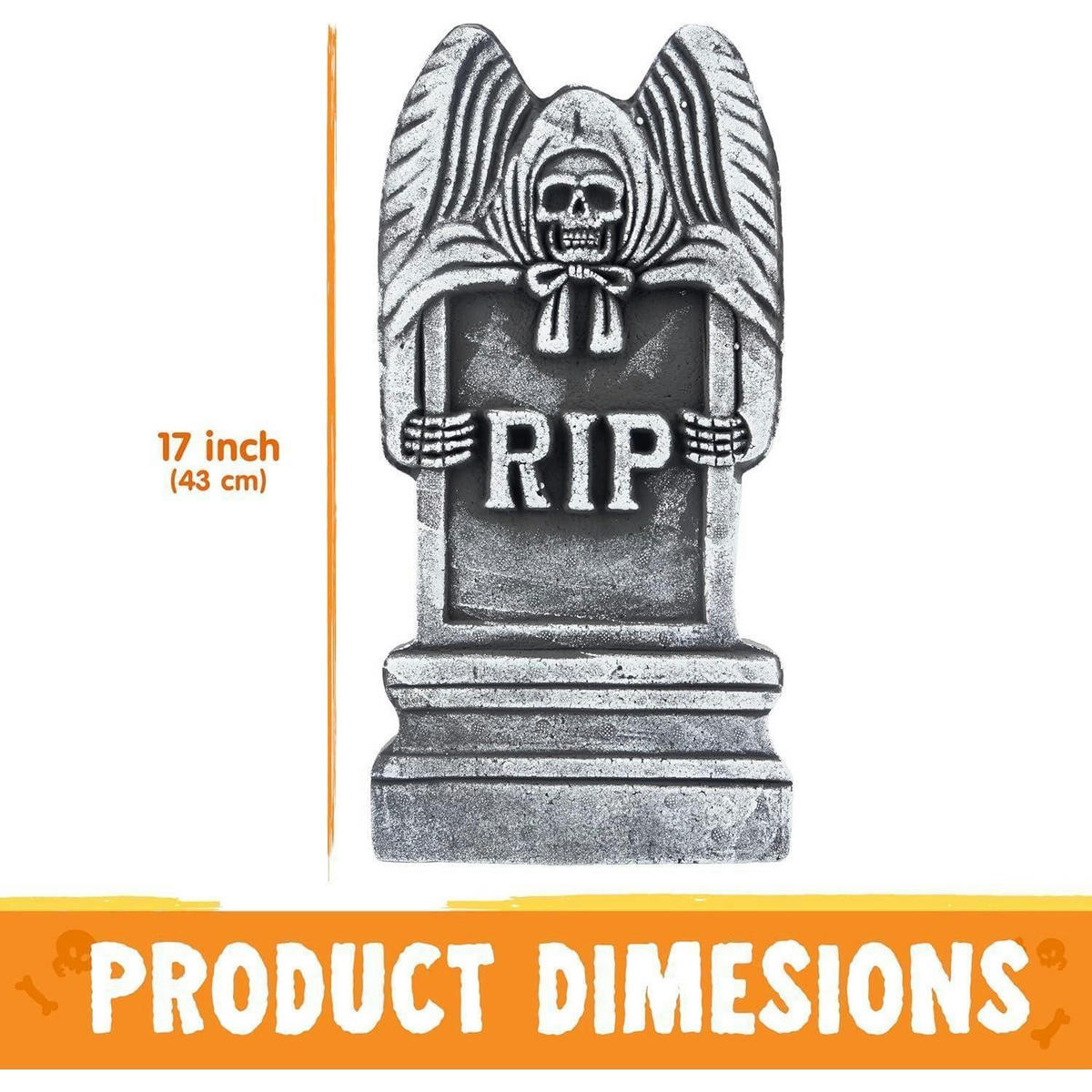 HALLOWEEN-GRABSTEINE 5er-Set 43,2 cm Grau - Grau, Kunststoff (21.9/6/42.5cm)