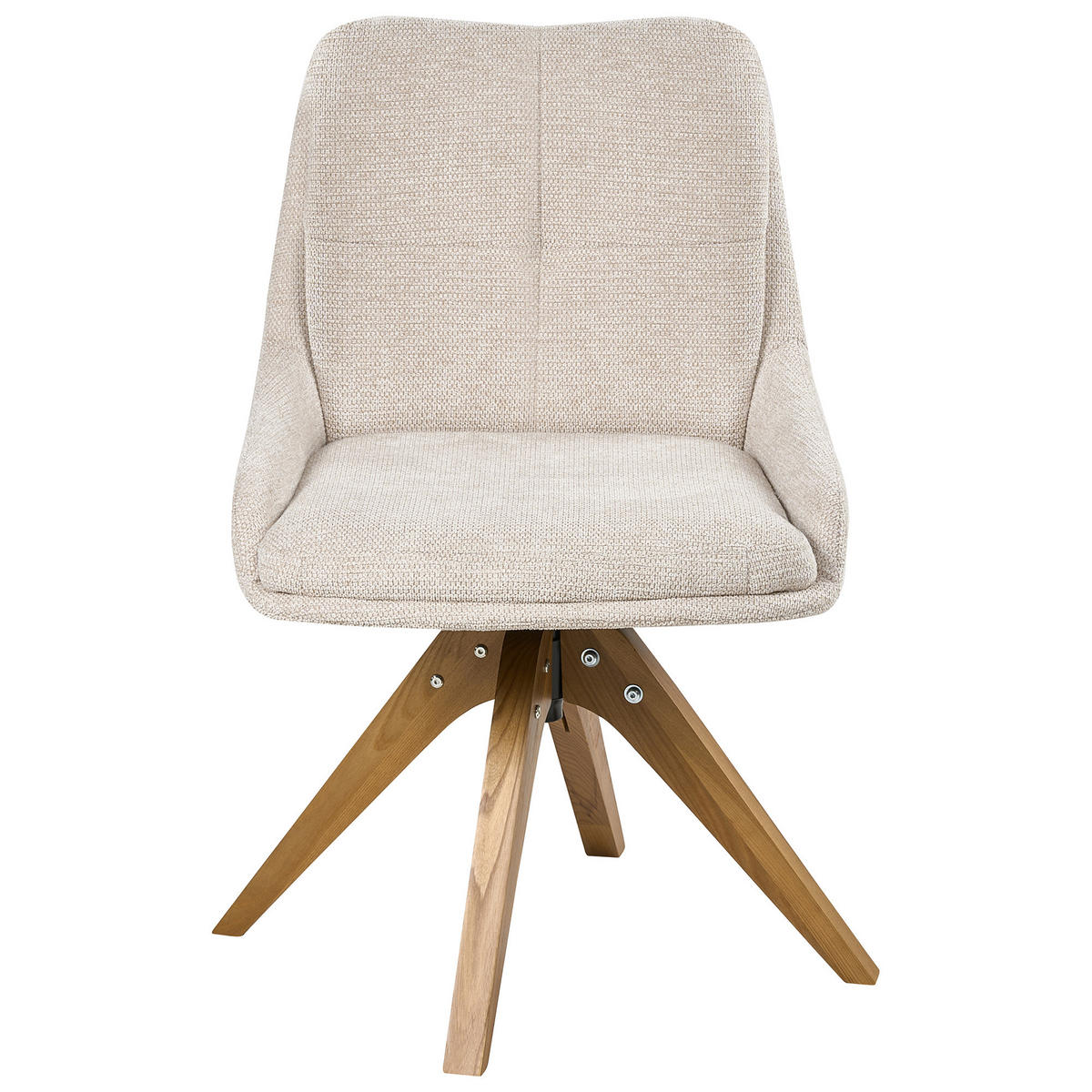 ESSZIMMERSTUHL 2er Set drehbar Stoff Hellbeige Dorris - Beige, Textil (64/86/66cm) - Beliani