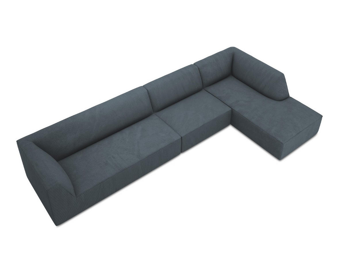ECKSOFA rechts Ruby aus Cord blau 5 Sitzplätze - Blau, Textil (180/366cm) - Micadoni