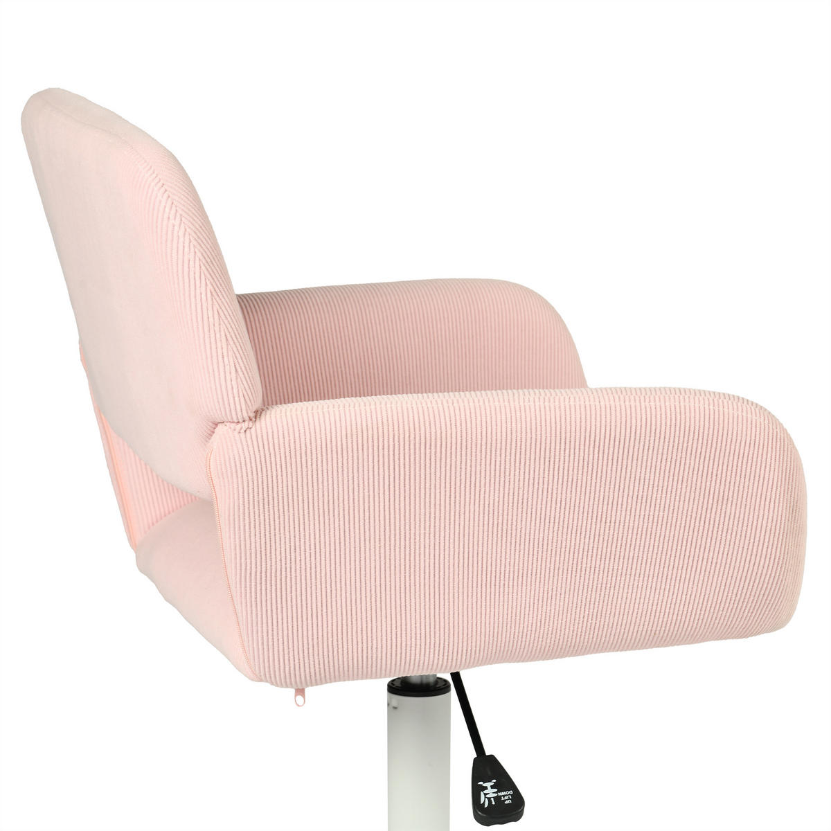 BÜROSTUHL in Cord-Samt, Rosa - Pink, Metall (39/86/43cm) - Meubles Cosy