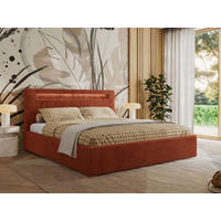 POLSTERBETT GOLD 5 CLASSIC 140/200 - Orange Plüsch - Pocket-Matratze - Orange, Textil (140/200cm) - MKS