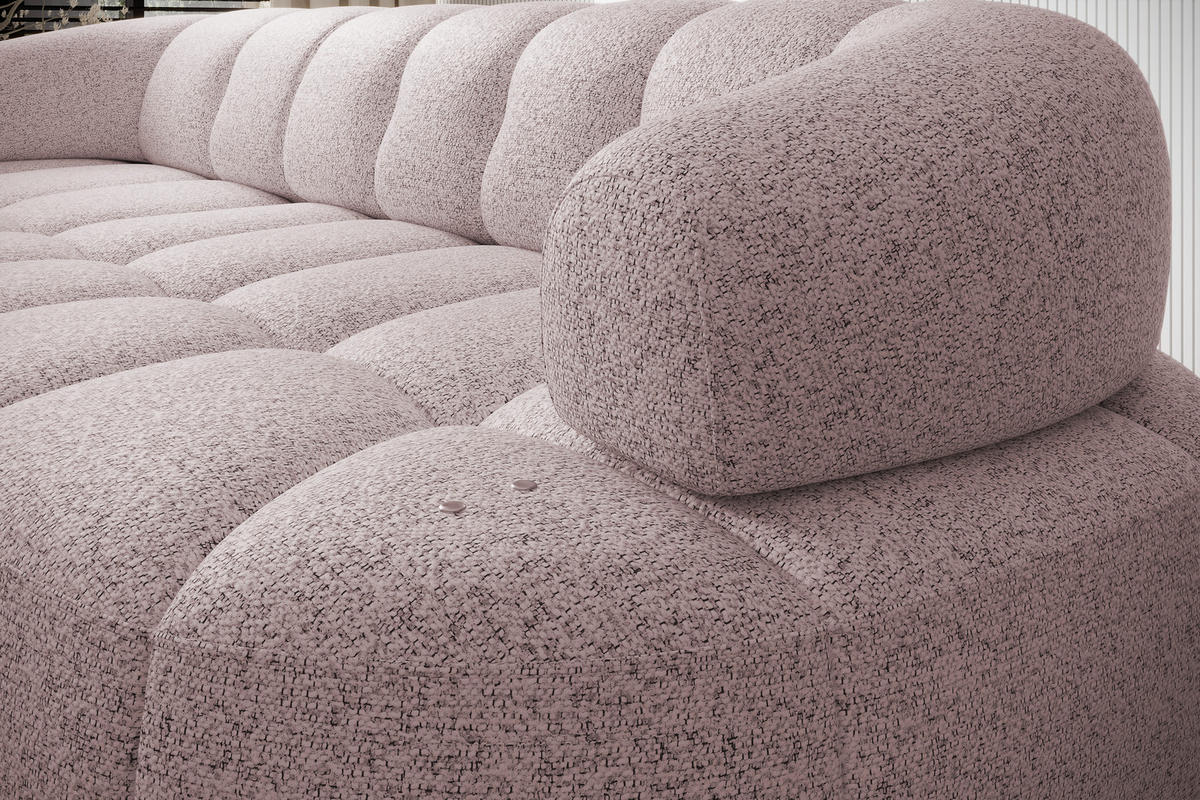 ECKSOFA WESPER S - Eckcouch Mit Elektrischer Sitzverstellung, L-förmig, Freistehend, Relaxfunktion, 183x284x79cm Linke, Asche - Silberfarben, Holz/Textil (113/284cm) - DomoHome