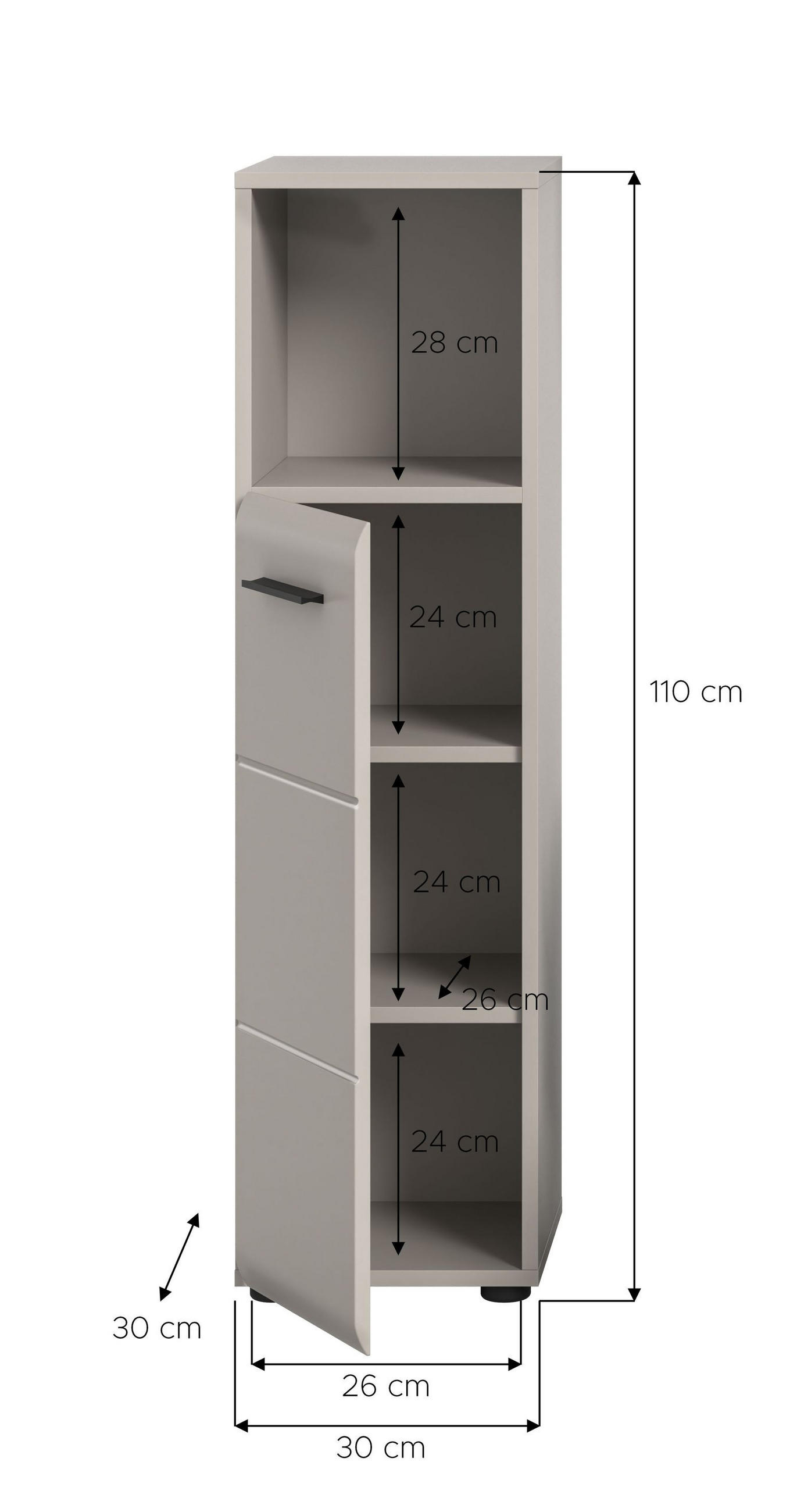 Homes & Jones Midischrank Kaschmir 30x110x30 cm