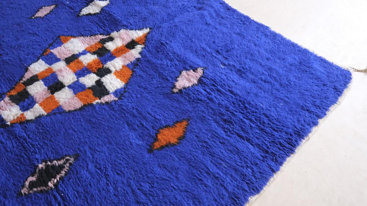 TEPPICH modern aus Wolle aus Marokko 200x 300 cm - Blau, Naturmaterialien (200/300cm) - AFK Living