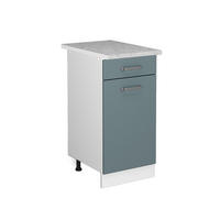 KÜCHENUNTERSCHRANK R-Line Blau-Grau 40 cm, AP Marmor - Blaugrau/Weiß, Holzwerkstoff (40/81.6/60cm) - Vicco