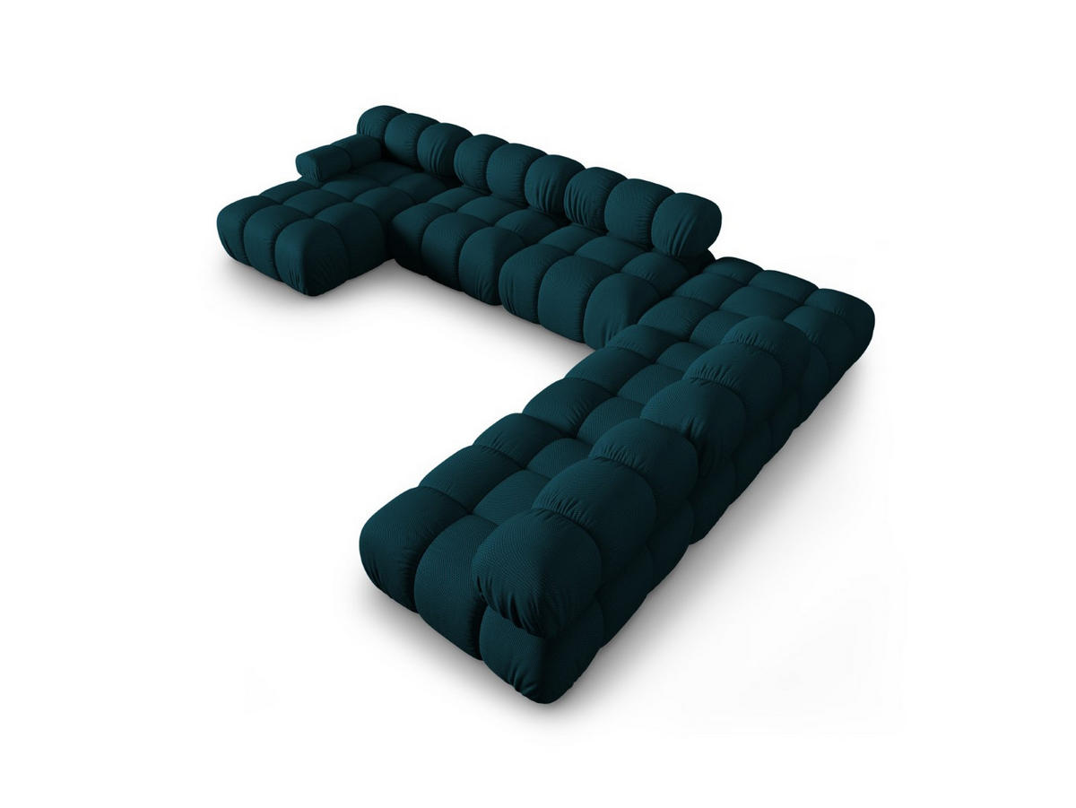 PANORAMASOFA modular rechts Bellis aus 3D-Stoff marineblau 7 Sitzplätze - Blau, Textil (282/70/376cm) - Micadoni