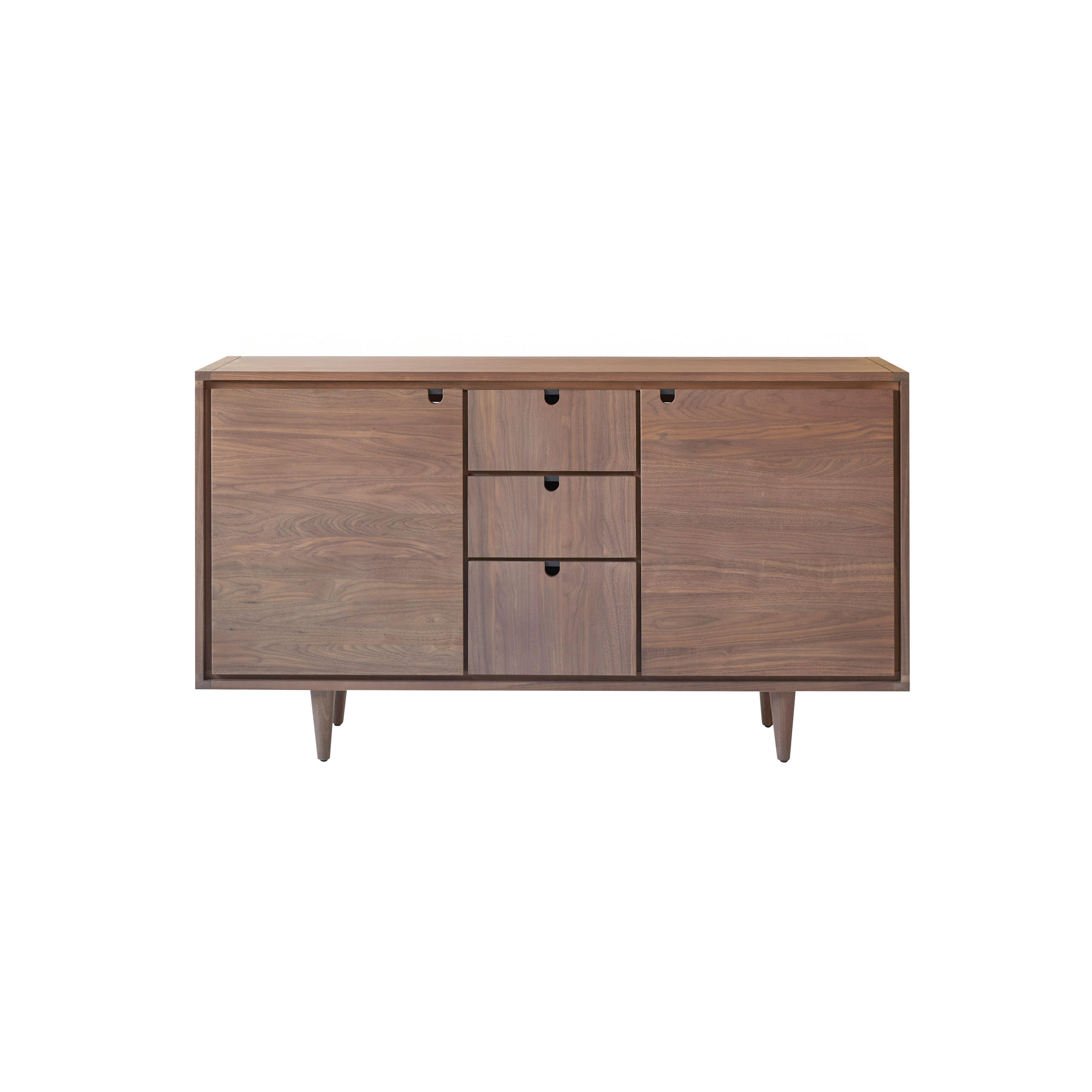 WASCHTISCHUNTERSCHRANK Jonàk Dunkelbraun aus Walnuss - Dunkelbraun, Holz (145/80/50cm) - Tikamoon