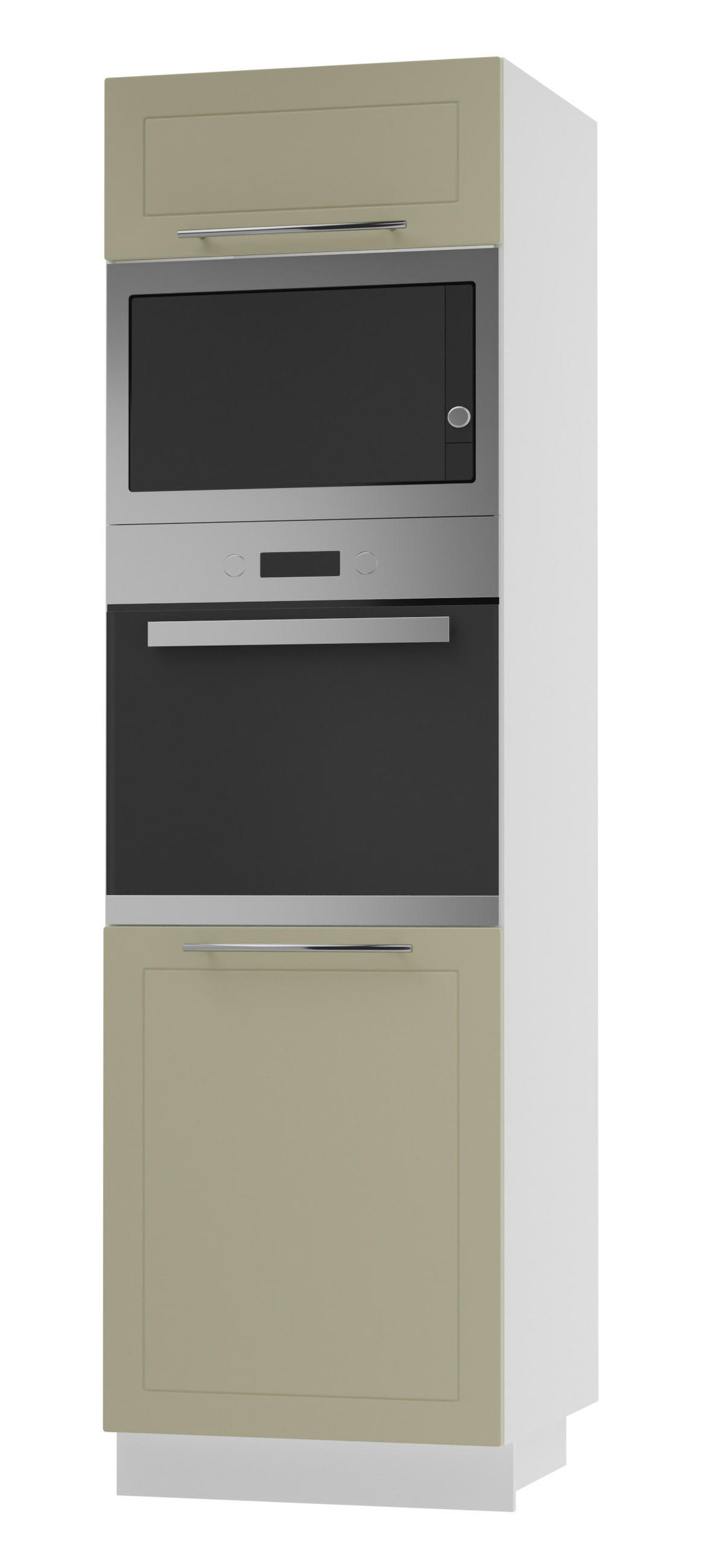 BACKOFEN-HOCHSCHRANK Kvantum D14/RU/60/207 Vanille Matt / Weiß Matt 60 / 59 / 207cm - Creme/Weiß, Holz/Holzwerkstoff (60/207/59cm) - Feldmann-Wohnen