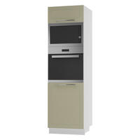 BACKOFEN-HOCHSCHRANK Kvantum D14/RU/60/207 Vanille Matt / Weiß Matt 60 / 59 / 207cm - Creme/Weiß, Holz/Holzwerkstoff (60/207/59cm) - Feldmann-Wohnen