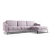 ECKSOFA Rechts Samt Stoff Violett - Lila/Flieder, Textil/Metall (264/160cm) - Makamii