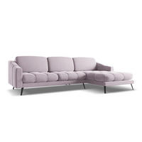 ECKSOFA Rechts Samt Stoff Violett - Lila/Flieder, Textil/Metall (264/160cm) - Makamii