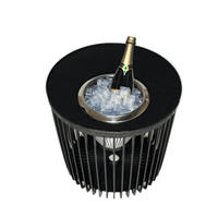 BEISTELLTISCH MIT EDELSTAHL-WEINKÜHLER Copenhagen schwarz 45 cm - Schwarz, Kunststoff (45/45/45cm) - COOTAB Cooler Table