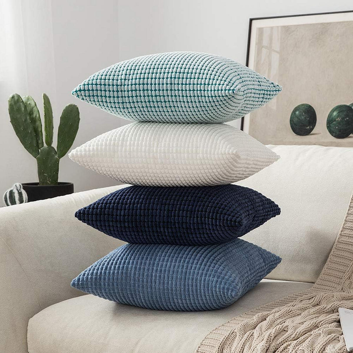 KISSENHÜLLE 45/45 cm，2er-Set - Hellgrau, Textil (45/45cm) - Kaket