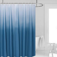 DUSCHVORHANG Dunkelblau PEVA wasserdicht waschbar mit Haken Badezimmer - Blau, Kunststoff (180/180cm) - MCBOSON