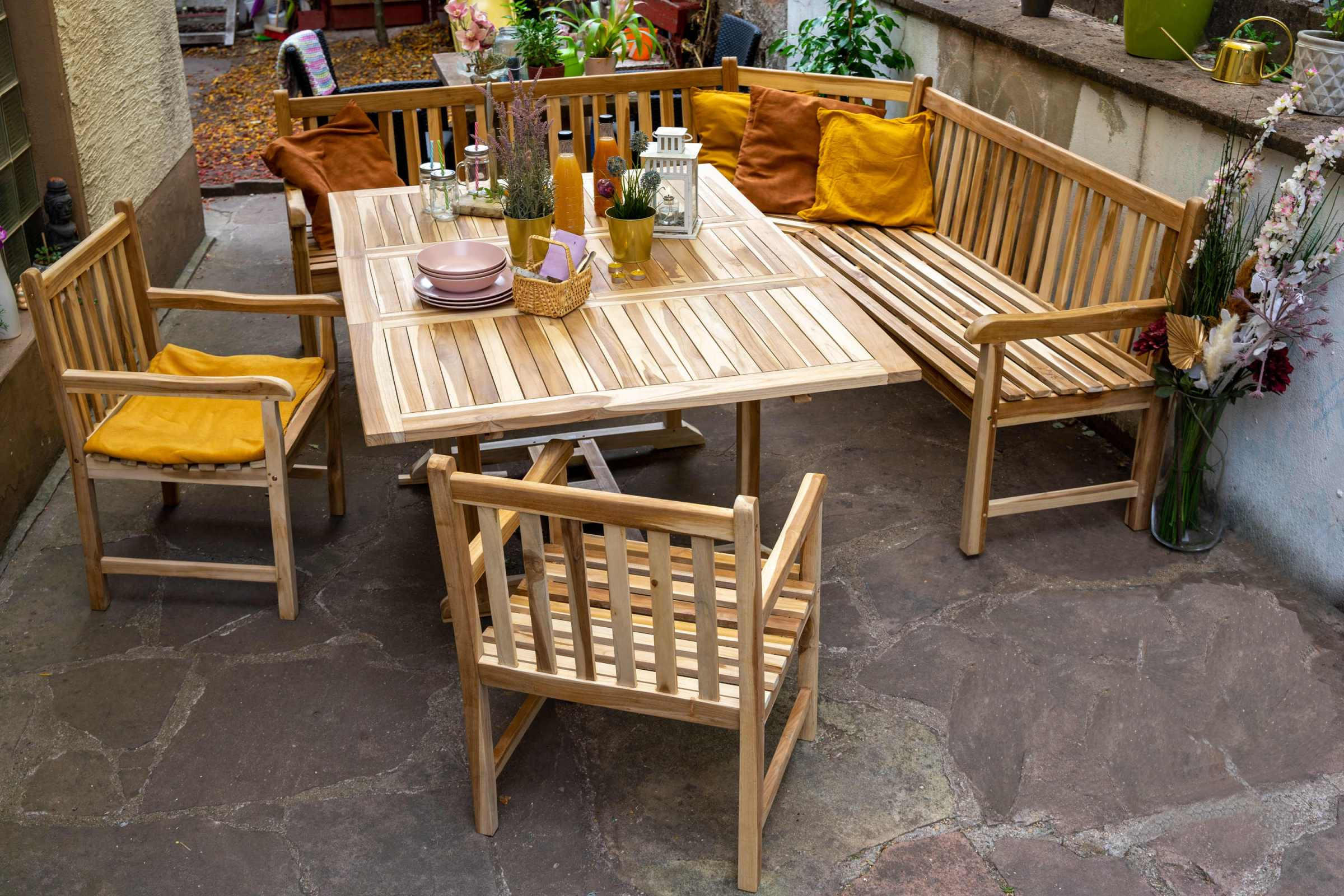 GARTENBANK FELIA - Beige, Holz (210/90/210cm) - SAM