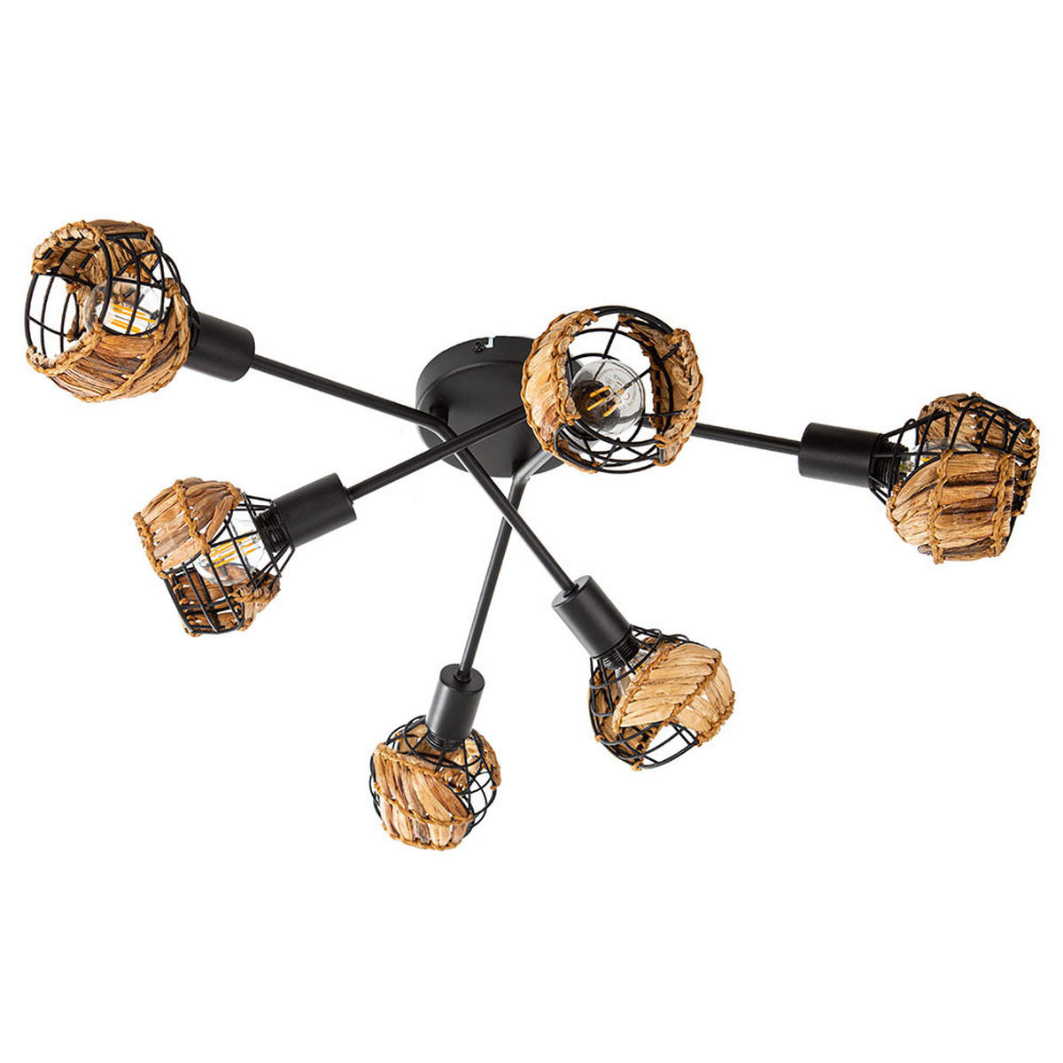 LED DECKENLEUCHTE Metall Schwarz braun - Schwarz, Metall (67/67/20cm) - Nowa