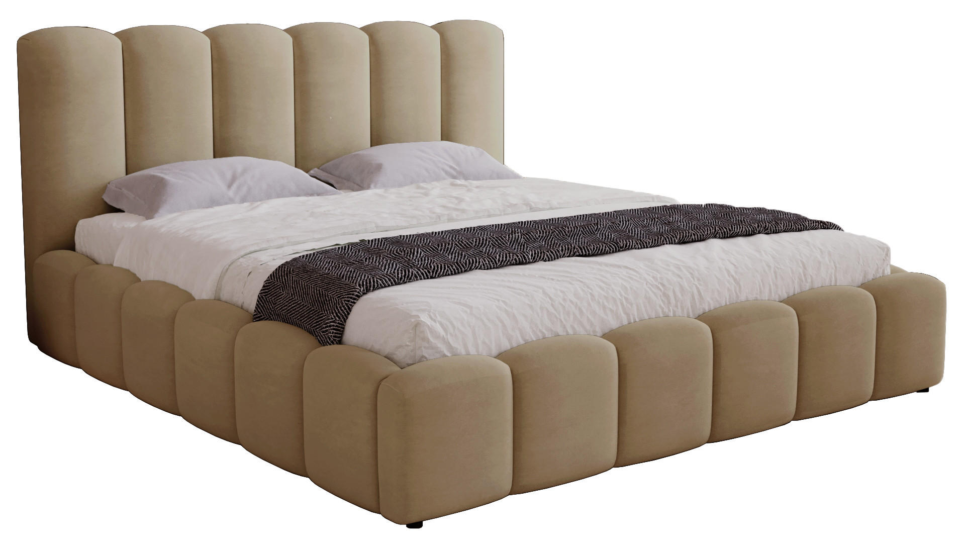 POLSTERBETT 160x200 cm Florent, Bettkasten, Samt, Braun - Braun, Holz/Textil (160/200cm) - Emporius