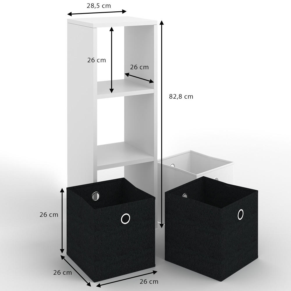 Thumbnail - Vicco Raumteiler, Weiß, Holzwerkstoff, 3 Fächer, Rechteckig, 28.4x82.8x26 cm, Wohnzimmer, Raumteiler & Paravents, Raumte...
