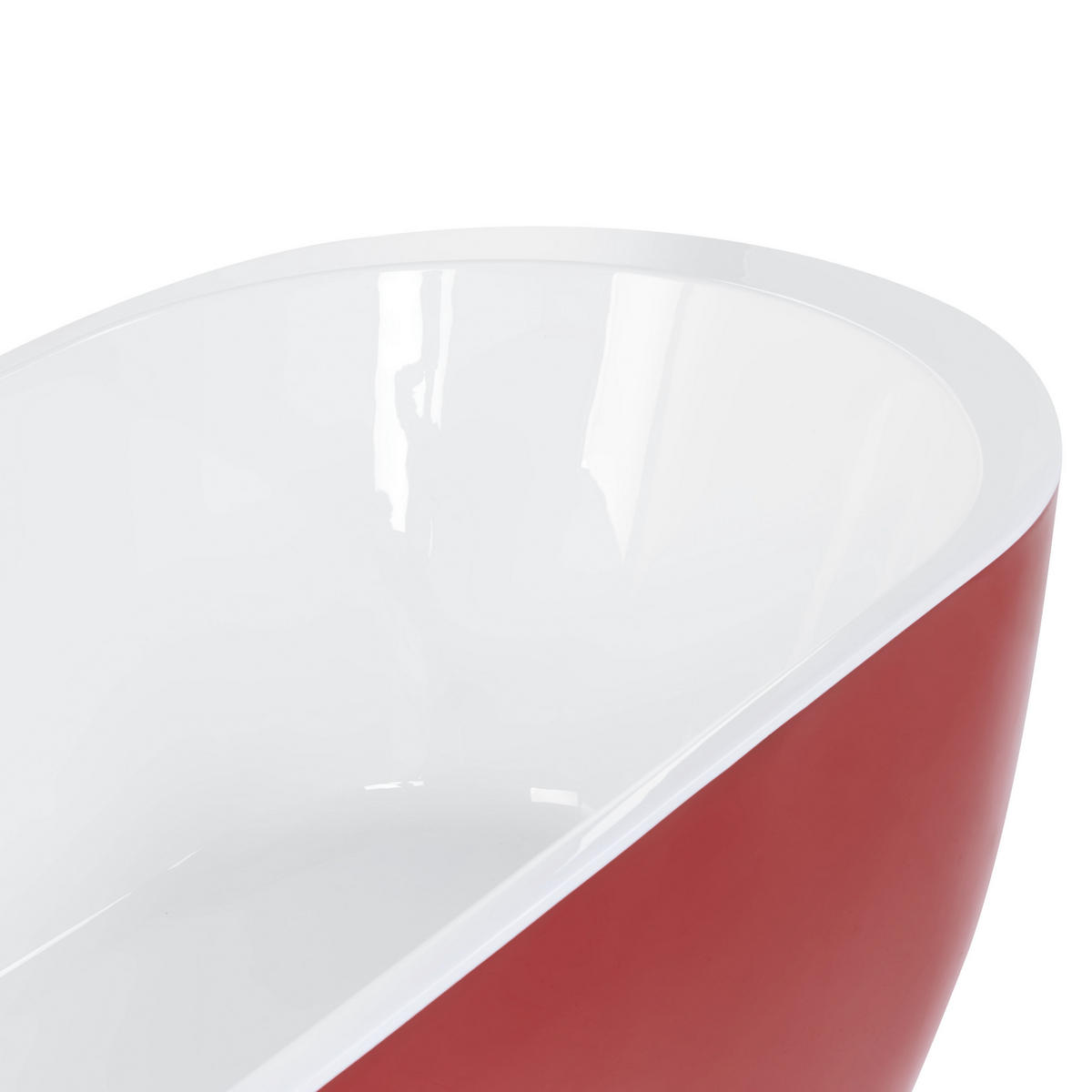 BADEWANNE FREISTEHEND 75x160x58 cm rot Nevis - Rot, Kunststoff (75/58/160cm) - Beliani