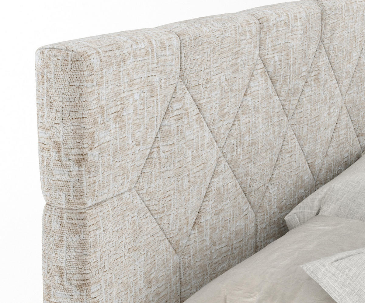BOXSPRINGBETT Toma Beige 200/200 cm - Beige/Schwarz, Holz/Holzwerkstoff (200/200cm) - Maison de Reve