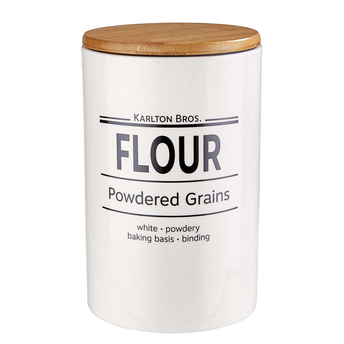 VORRATSDOSE Karlton Bros. - Weiß, Keramik/Holz (11/18/11cm) - Butlers