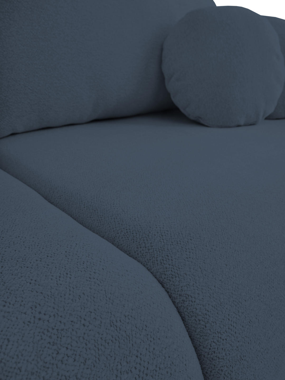 SOFA LOOP Schlaffunktion & Bettkasten PUR-Schaum Schwarze Kunststofffüße skandinavischer Stil lose Rückenkissen freistehend 234x112x86 cm Dark blue - Dunkelblau, Holz/Textil (234/86/112cm) - DomoHome