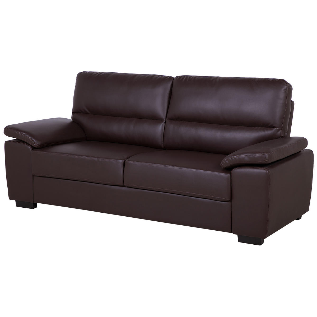 5-SITZER SOFA SET Kunstleder Dunkelbraun Vogar - Dunkelbraun, Kunststoff (195/90/74cm) - Beliani