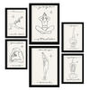 POSTER Set Mit 6 Yoga Musen 1 A3 & A4 Schwarzer Rahmen - Schwarz, Papier (29/3/42cm) - Nacnic