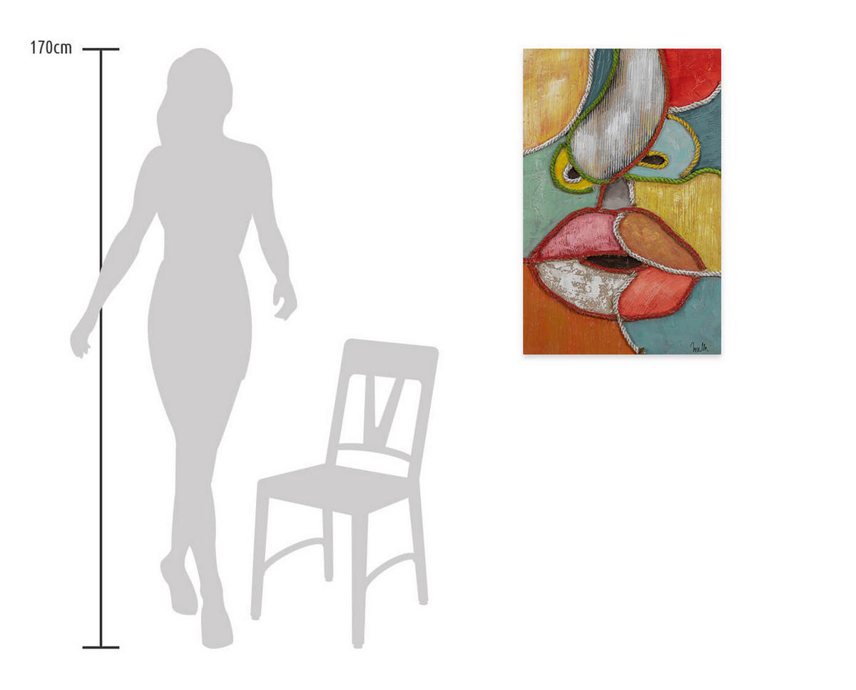 ACRYLBILD HANDGEMALT 60/90 cm - Multicolor, Holz/Textil (2.4/90cm) - KUNSTLOFT