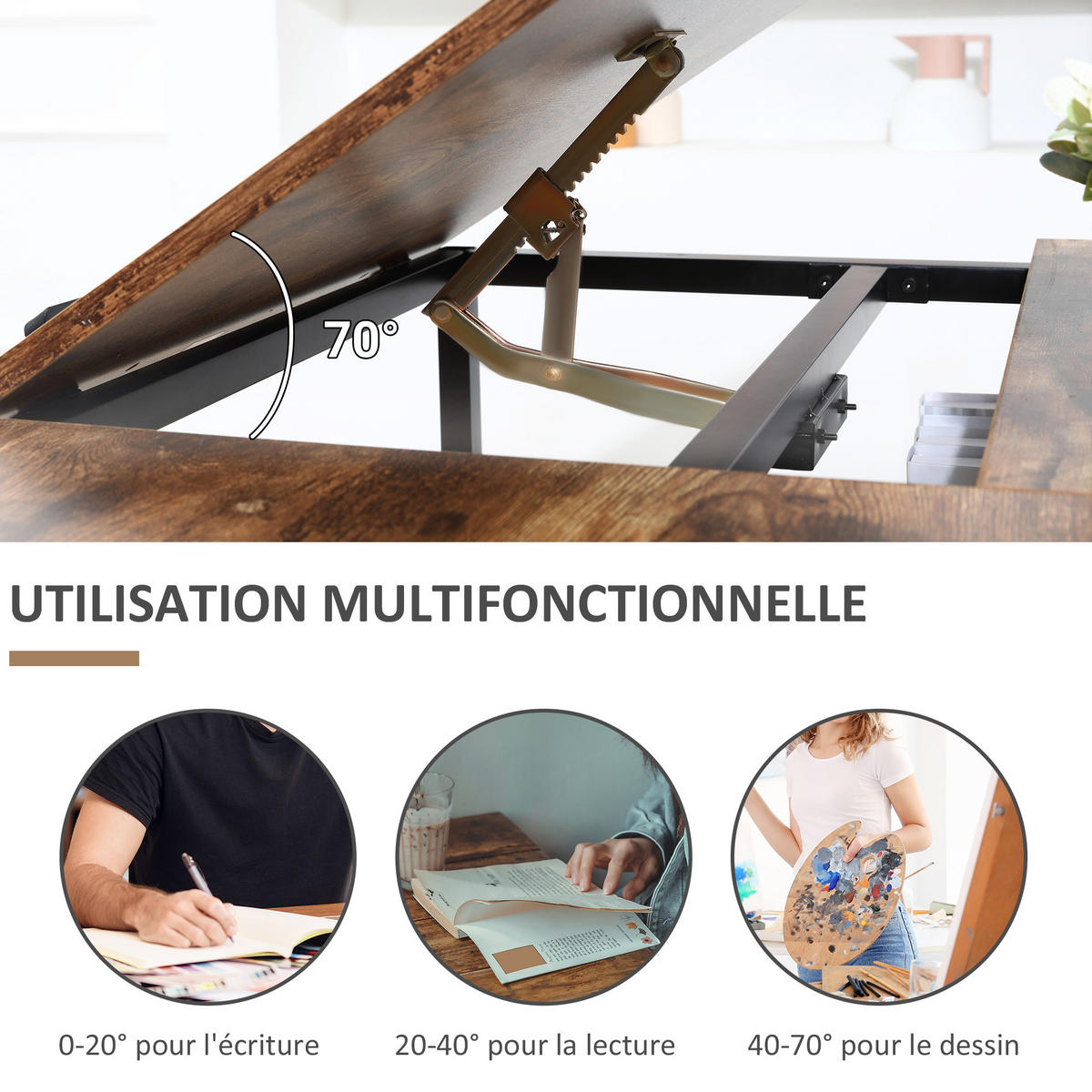 BÜROTISCH Rustikales Braun 1 Stück - Braun, Holzwerkstoff (60/120/75cm) - GiPP