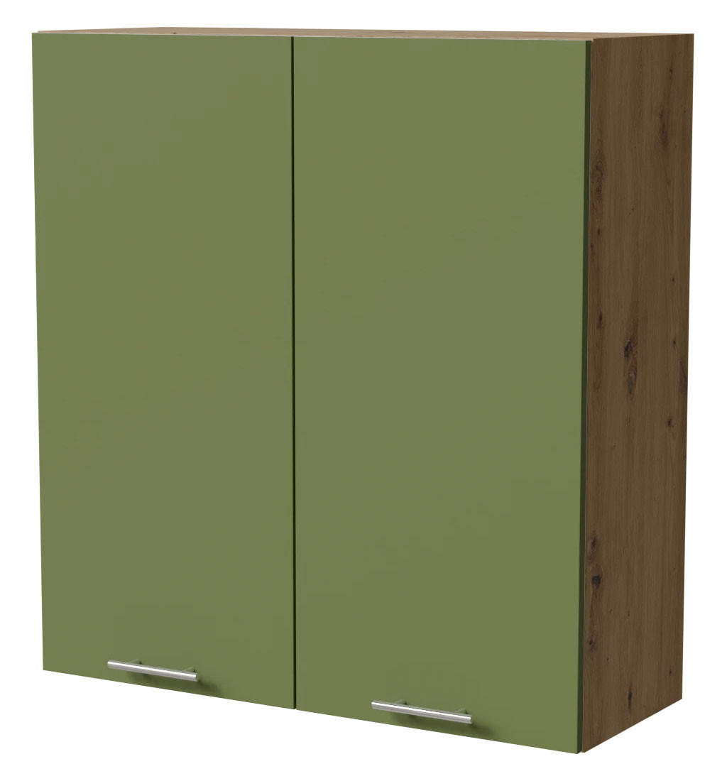 HÄNGESCHRANK Brerra W4/90 Eiche Artisan / RAL 6025 farngrün Matt 90 / 32,5 / 96cm - Eiche Artisan/Grün, Holz/Holzwerkstoff (90/96/32.5cm) - Feldmann-Wohnen
