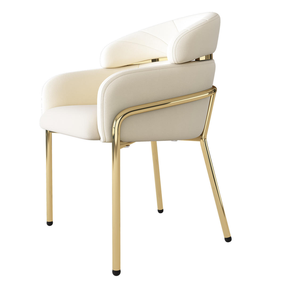 ESSZIMMERSTUHL 45x53x79 cm in Beige, Samt mit 4 Metallbeinen, modernes Design - Beige, Textil (45/79/53cm) - Modfu