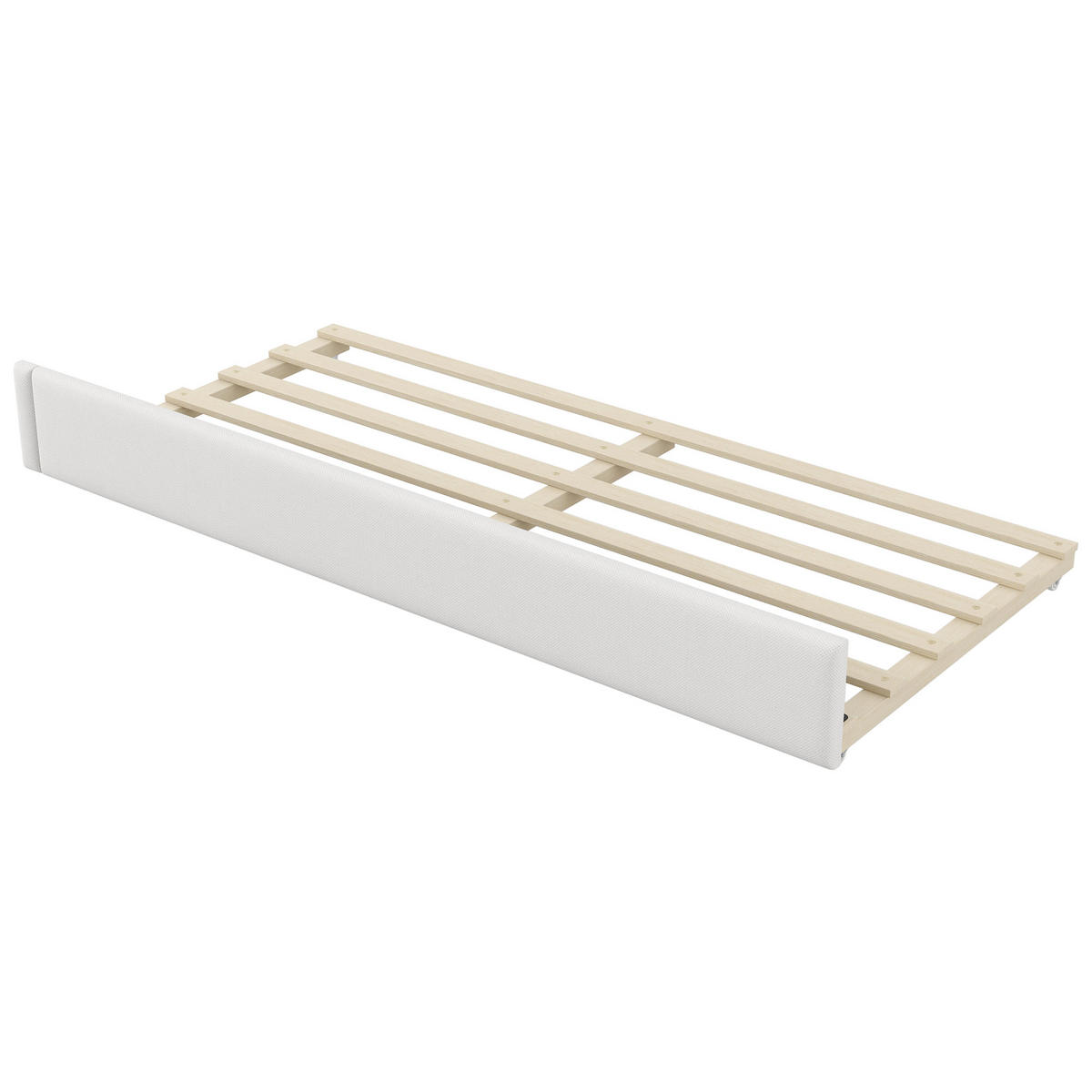 KINDERBETT 90x200cm, USB, LED, Ausziehbett, Schreibtisch, gepolstert, Weiß - Weiß, Holzwerkstoff (90/200cm)