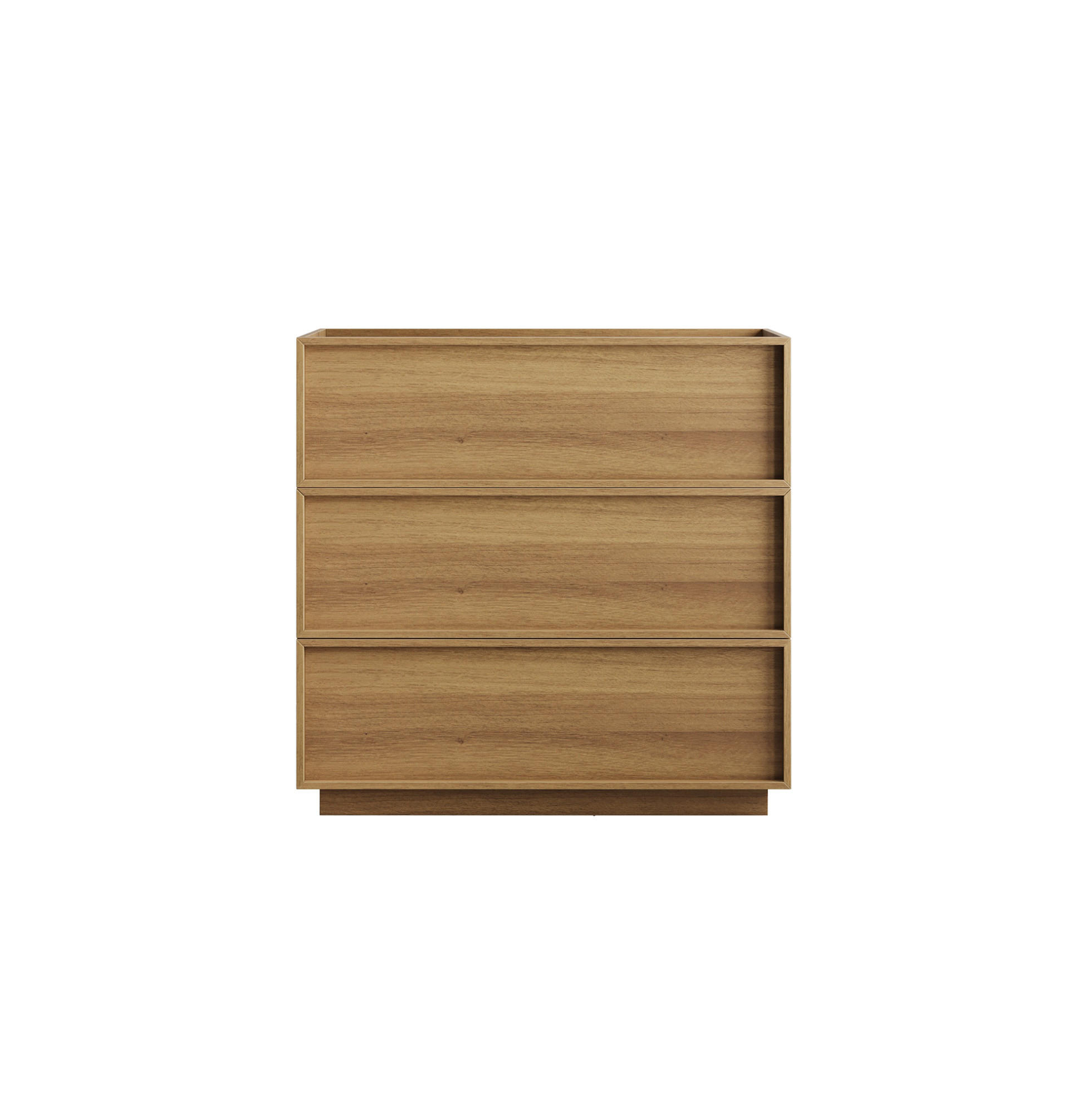 KOMMODE 80/48/78 cm aus MDF und Holzwerkstoff mit 3 grifflosen Schubladen Eichefarben - Nussbaumfarben, Holzwerkstoff (80/78/48cm) - Modenvie