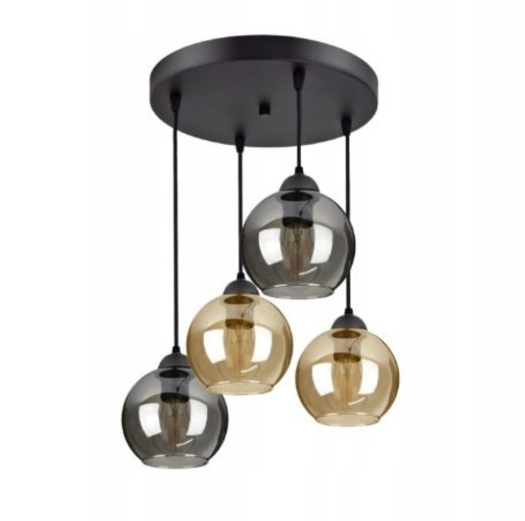 PENDELLEUCHTE HAGEN - Schwarz/Honig, Glas/Metall (40/40/70cm) - kiki design