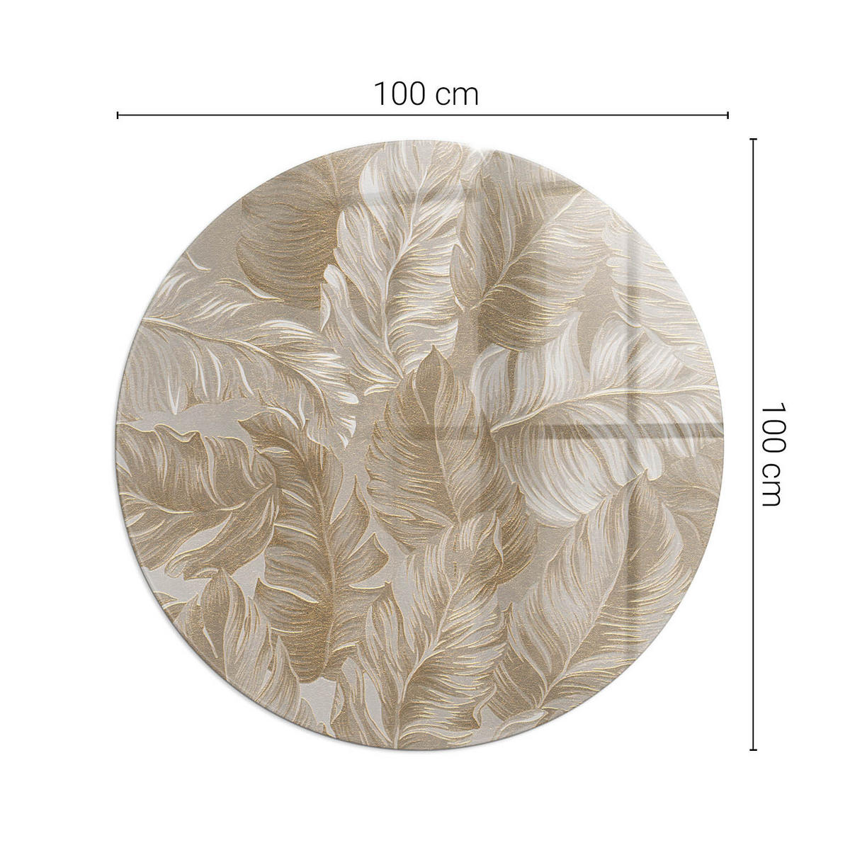 GLASPLATTE für Kamin Ø 100 cm Beige - Beige, Glas (100/100/0.4cm) - ArtPrintCave