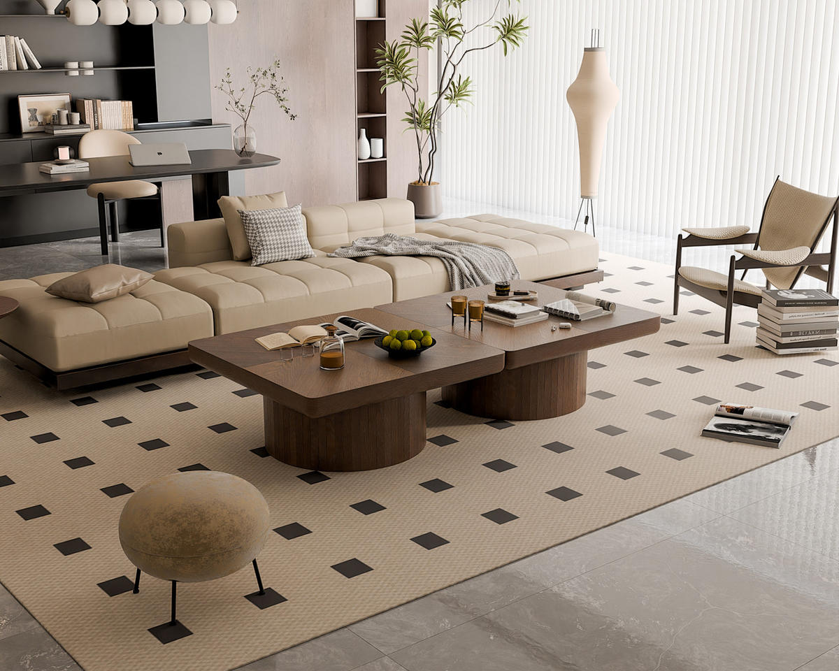 COUCHTISCH Walnuss quadratisch Parkett-Muster 78/78/38 cm - Walnussfarben, Holz (78/78/38cm) - PANGIVO