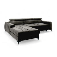 ECKSOFA Agnesa Xs In Salvador - Schwarz, Holzwerkstoff/Textil (260/200cm) - Fun Möbel