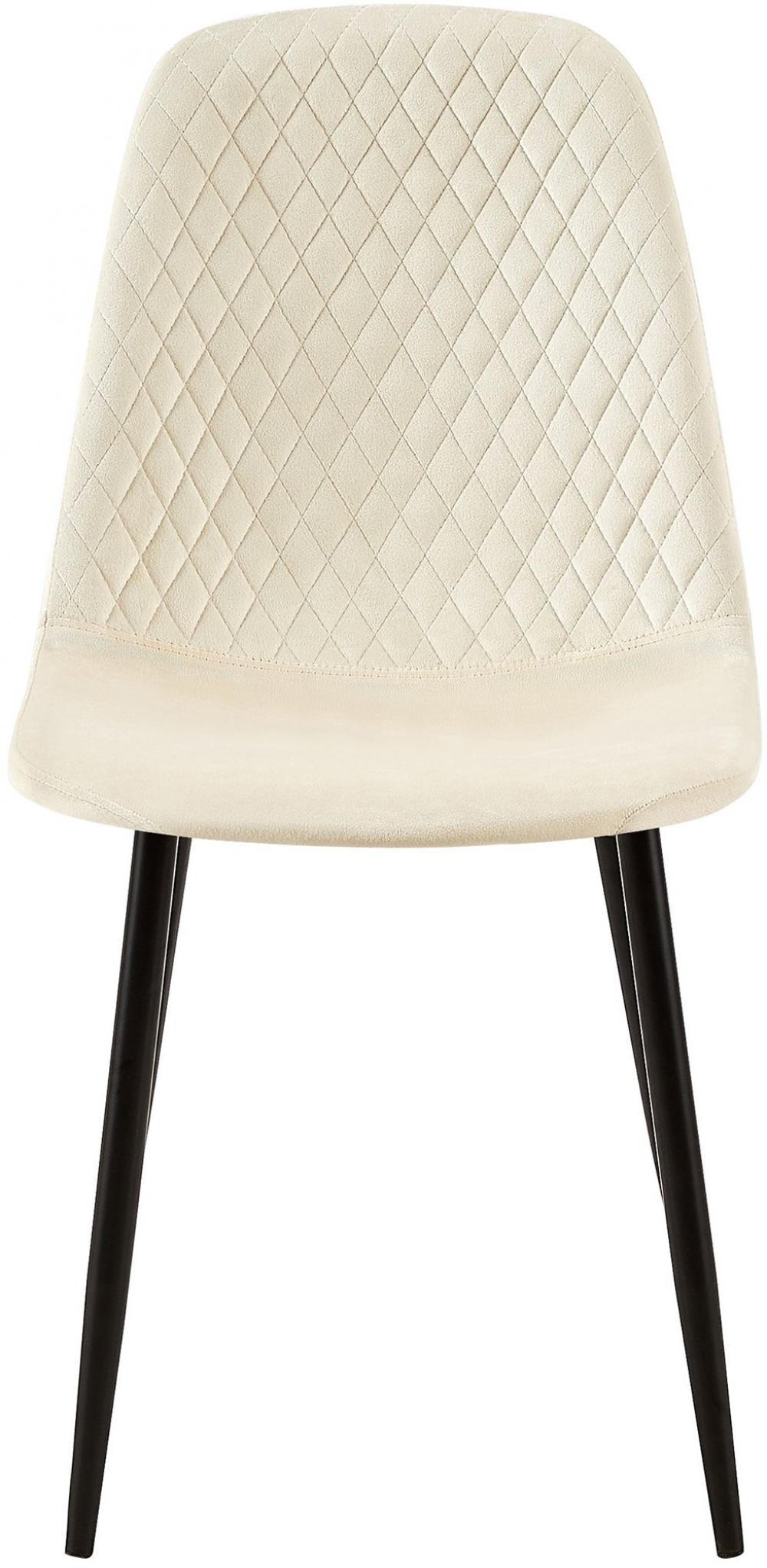 STUHL Samt Creme - Creme/Schwarz, Textil/Metall (44/88/54cm) - CLP