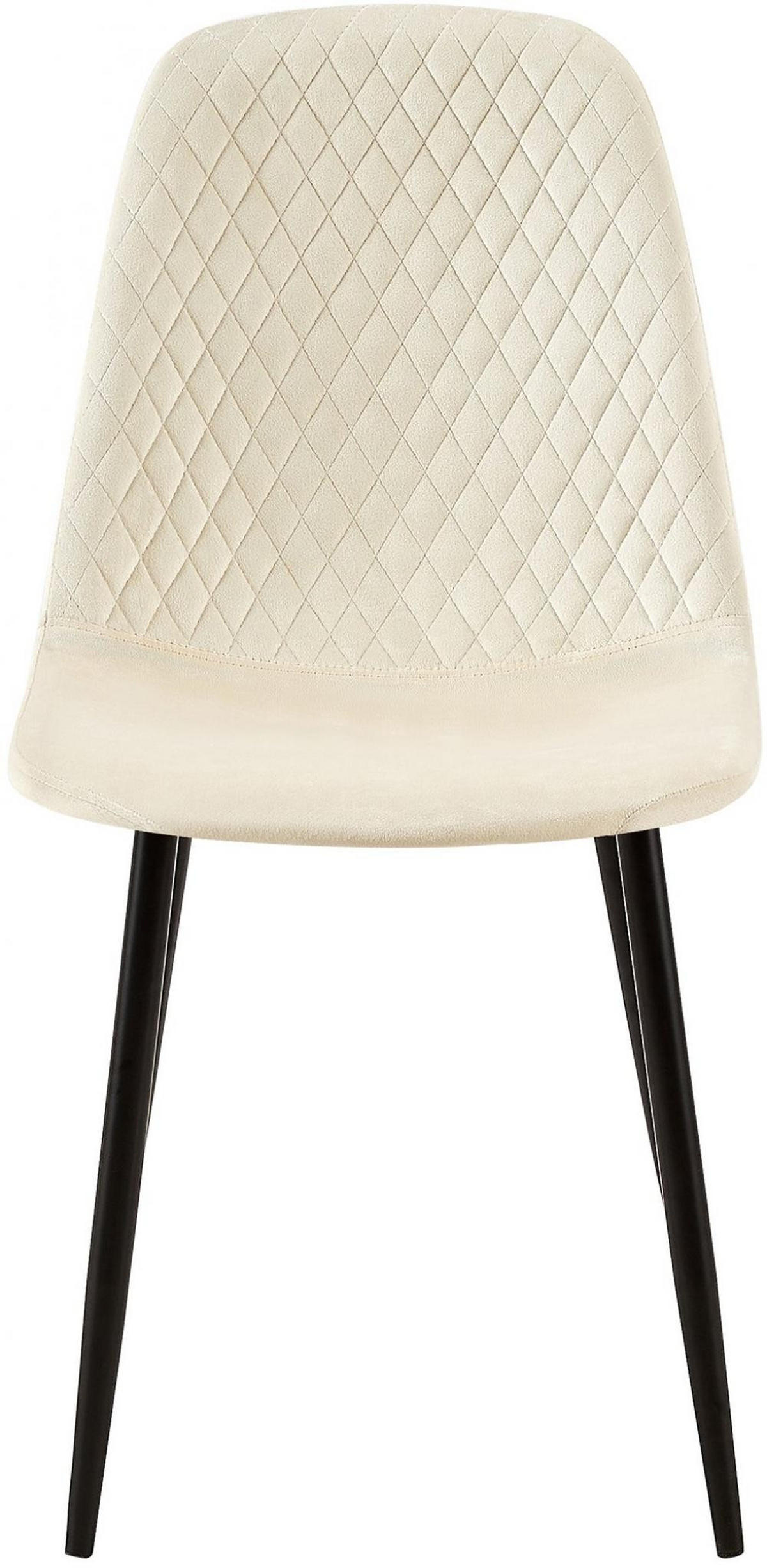 STUHL Samt Creme - Creme/Schwarz, Textil/Metall (44/88/54cm) - CLP