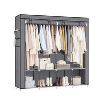STOFFSCHRANK BISSAU - Grau, Kunststoff (170/167/45cm) - Hansiro